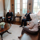 Kongeparet og Presidentparet møttes til samtaler etter velkomstseremonien (Foto: Lise Åserud / NTB scanpix)